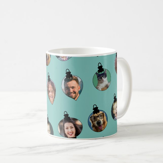 Christmas Funny Family Photo Faces Ornaments   Coffee Mug (Front Right)