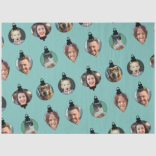 Christmas Funny Family Photo Faces Ornaments Tissue Paper