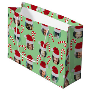 Christmas Funny Family Photo Santa Hats   Large Gift Bag