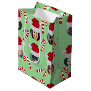 Christmas Funny Family Photo Santa Hats    Medium Gift Bag