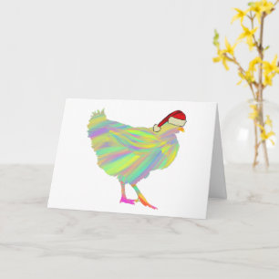 Christmas Funny Festive Hen Chicken lovers Santa Card