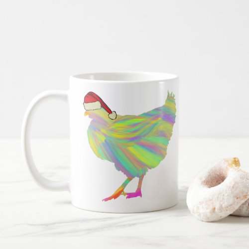 Christmas Funny Festive Hen Chicken lovers Santa Coffee Mug