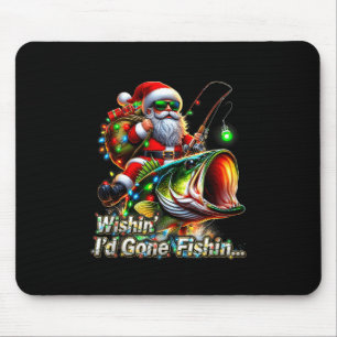 Christmas Funny Fish Santa Fishing Merry Fishmas  Mouse Pad