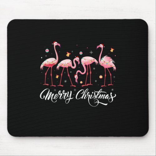 Christmas funny flamingo pink christmas tree xmas  mouse pad