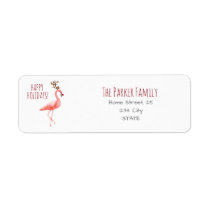 Christmas funny flamingo Rudolph Reindeer template Label