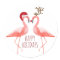 Christmas funny flamingos couple santa and rudolph