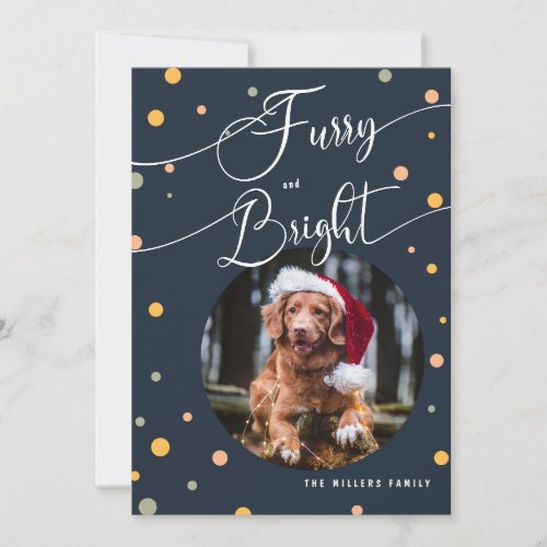 Christmas Funny Furry and Bright Pet annual2 Photo Holiday Card