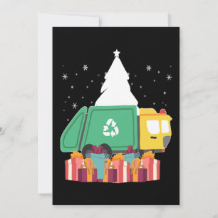Christmas Funny Garbage Truck Winter Holiday Gift Card