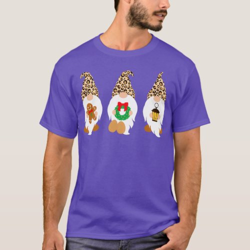 Christmas Funny Gnomes Cougar Buffalo Plaid  T_Shirt