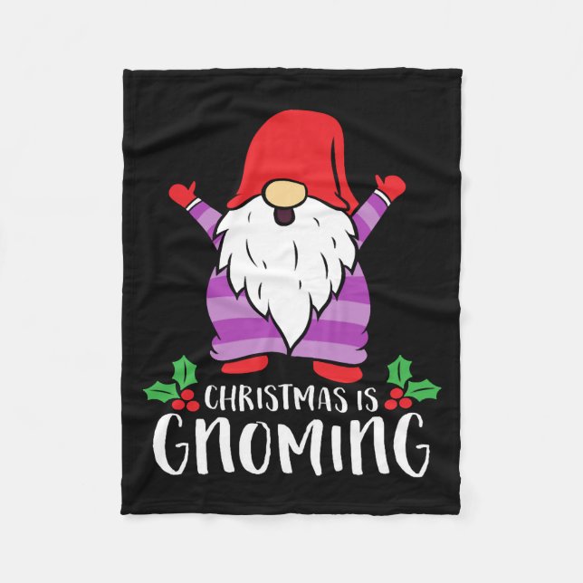 Christmas Funny Gnomes Fleece Blanket (Front)