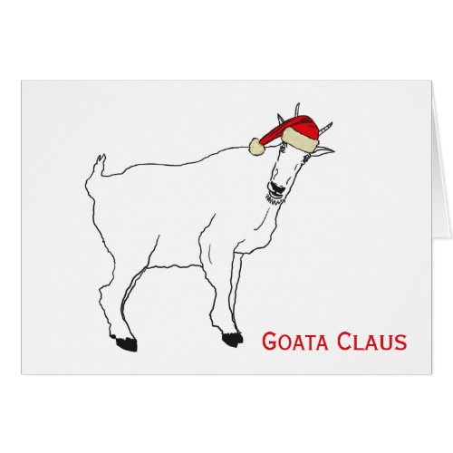 Christmas Funny Goat a Claus Drawing