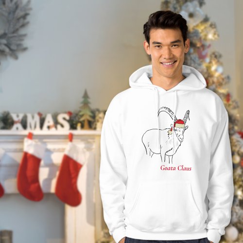 Christmas Funny Goat Drawing Hoodie