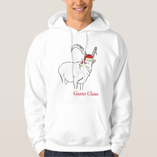 Christmas Funny Goat Drawing Hoodie