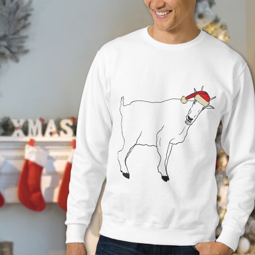 Christmas Funny Goat Drawing Sweatshirt