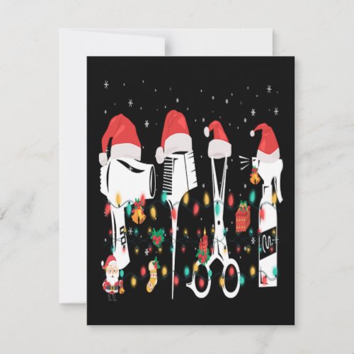 Christmas Funny Hairdresser Equipment Xmas Gift RSVP Card