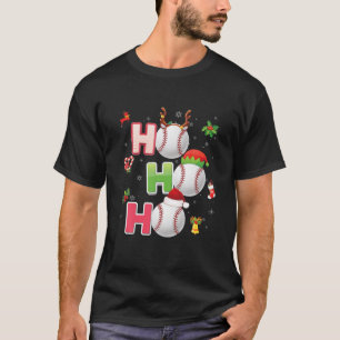 Christmas Funny Ho Ho Ho Baseball Pajama Santa Lov T-Shirt