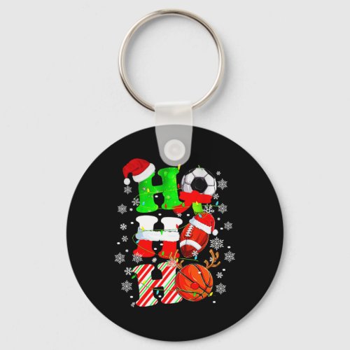 Christmas Funny Ho Ho Ho Soccer1  Keychain