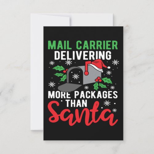 Christmas Funny Holiday Mailman Postman Saying Thank You Card