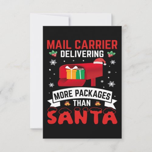 Christmas Funny Holiday Mailman Saying Postman Thank You Card