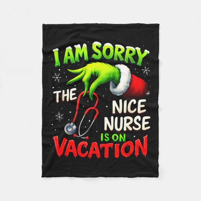 Christmas Funny I Am Sorry The Niche Nurse Santa H Fleece Blanket (Front)
