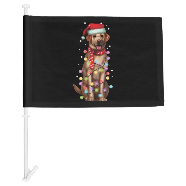 Christmas Funny Labrador Santa Dog Xmas Gift Car Flag (Front)