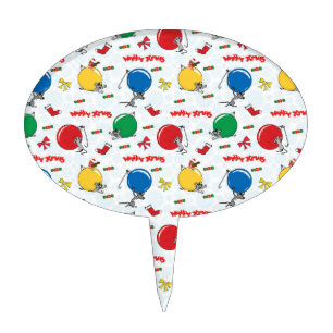 Christmas funny mouse with balls cake topper