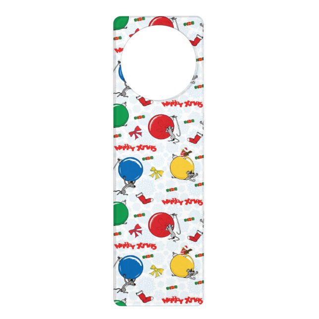 Christmas funny mouse with balls door hanger (Front)