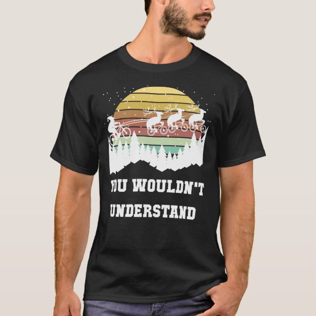 Christmas Funny MTB Cycling Mountain Bike T-Shirt (Front)