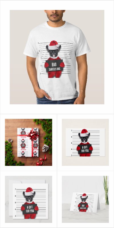 Christmas Funny Mugshot Bad Santa's Dog