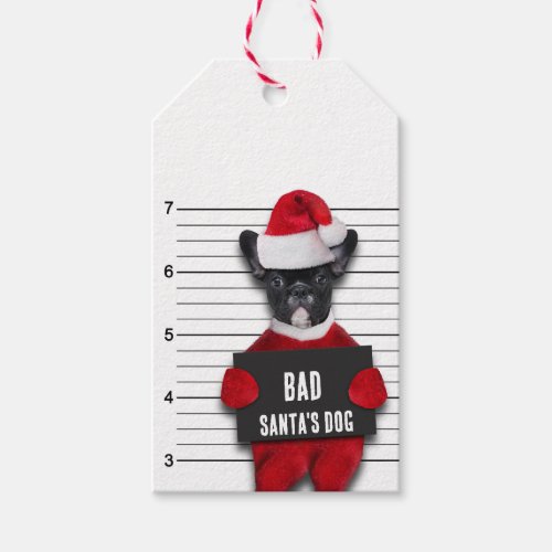 Christmas Funny Mugshot Bad Santas Dog Gift Tags
