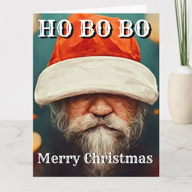 Christmas Funny Novelty HO BO BO Greeting  Card (Front)