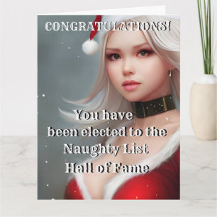 Christmas Funny Novelty NAUGHTY LIST HALL OF FAME Card