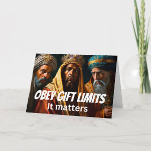 Christmas Funny Novelty OBEY GIFT LIMITS Letterpress Thank You Card