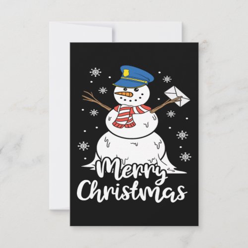 Christmas Funny Postman Mailman Snowman Xmas Gift Thank You Card