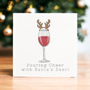 Christmas Funny Pouring Cheer with Santa's Deer Napkins