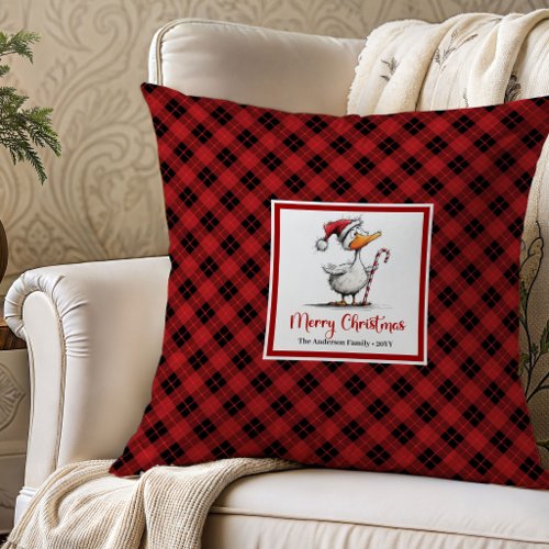 Christmas Funny Quirky Geese Throw Pillow Decor