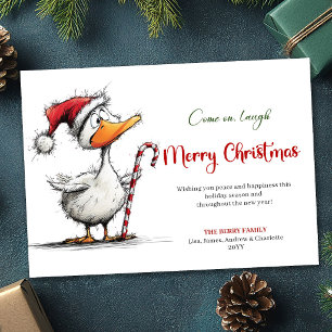 Christmas Funny Quirky Goose Whimsical Greeting Holiday Card