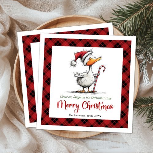 Christmas Funny Quirky Goose Whimsical Napkins