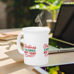 Christmas funny quote diet beverage pitcher<br><div class="desc">Quote: Christmas calories don't count. Red,  green text (x3)</div>