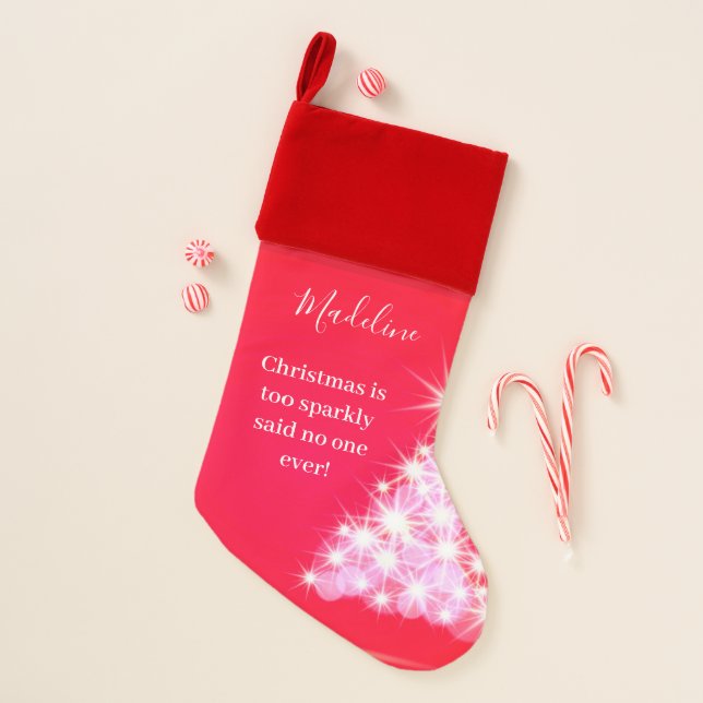 Christmas Funny Quote Red Personal Stocking (Front)