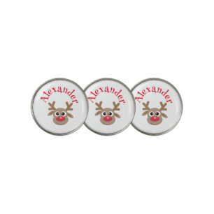 Christmas Funny Reindeer Cartoon Novelty Cute Golf Ball Marker