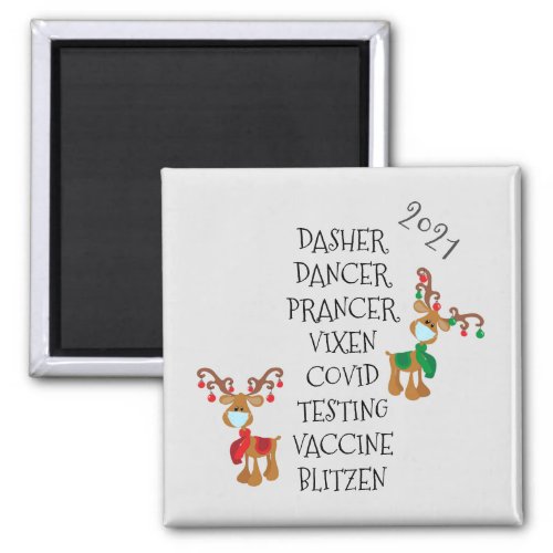 Christmas Funny Reindeer Names Covid Vaccine 2021 Magnet