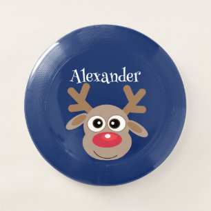 Christmas Funny Reindeer Novelty Cute Blue Wham-O Frisbee