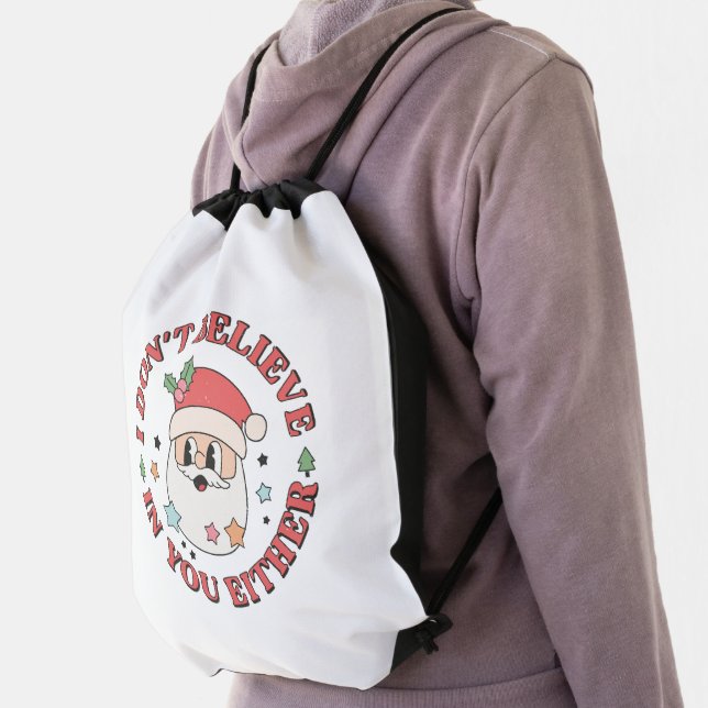 Christmas Funny Santa  Drawstring Bag (Insitu)