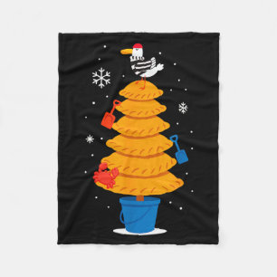 Christmas Funny Seagull Cornish Pasty Holiday Desi Fleece Blanket