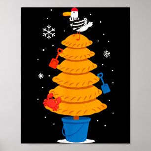 Christmas Funny Seagull Cornish Pasty Holiday Desi Poster
