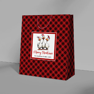 Christmas Funny Silly Geese Cartoon Gift Bags