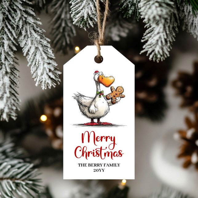 Christmas Funny Silly Goose Cartoon Gift Tag Fun (Christmas Funny Silly Goose Cartoon Gift Tag Fun)
