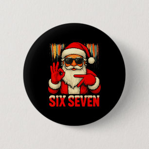 Christmas Funny Six Seven 6 7 Meme Santa Men Boys Button