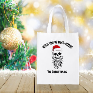 Christmas Funny Skeleton Holiday Pun Gift Grocery Bag